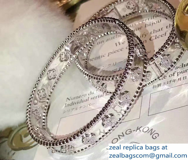 Van Cleef & Arpels Perlee clovers bracelet with diamonds
